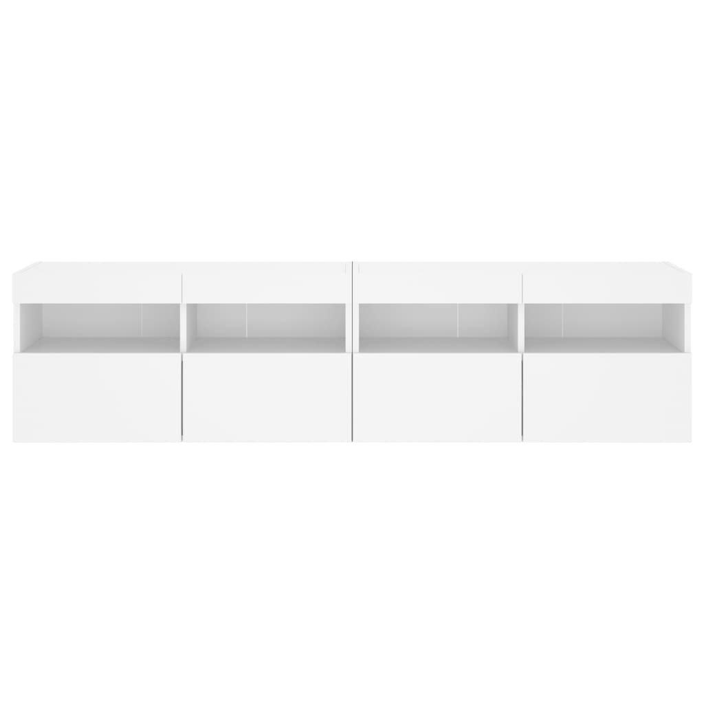 Nástěnné Tv Skříňky S Led Osvětlením 2 Ks Bílé 80 X 30 X 40 Cm