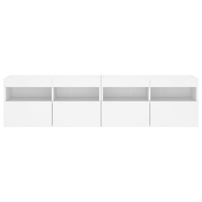 Nástěnné Tv Skříňky S Led Osvětlením 2 Ks Bílé 80 X 30 X 40 Cm