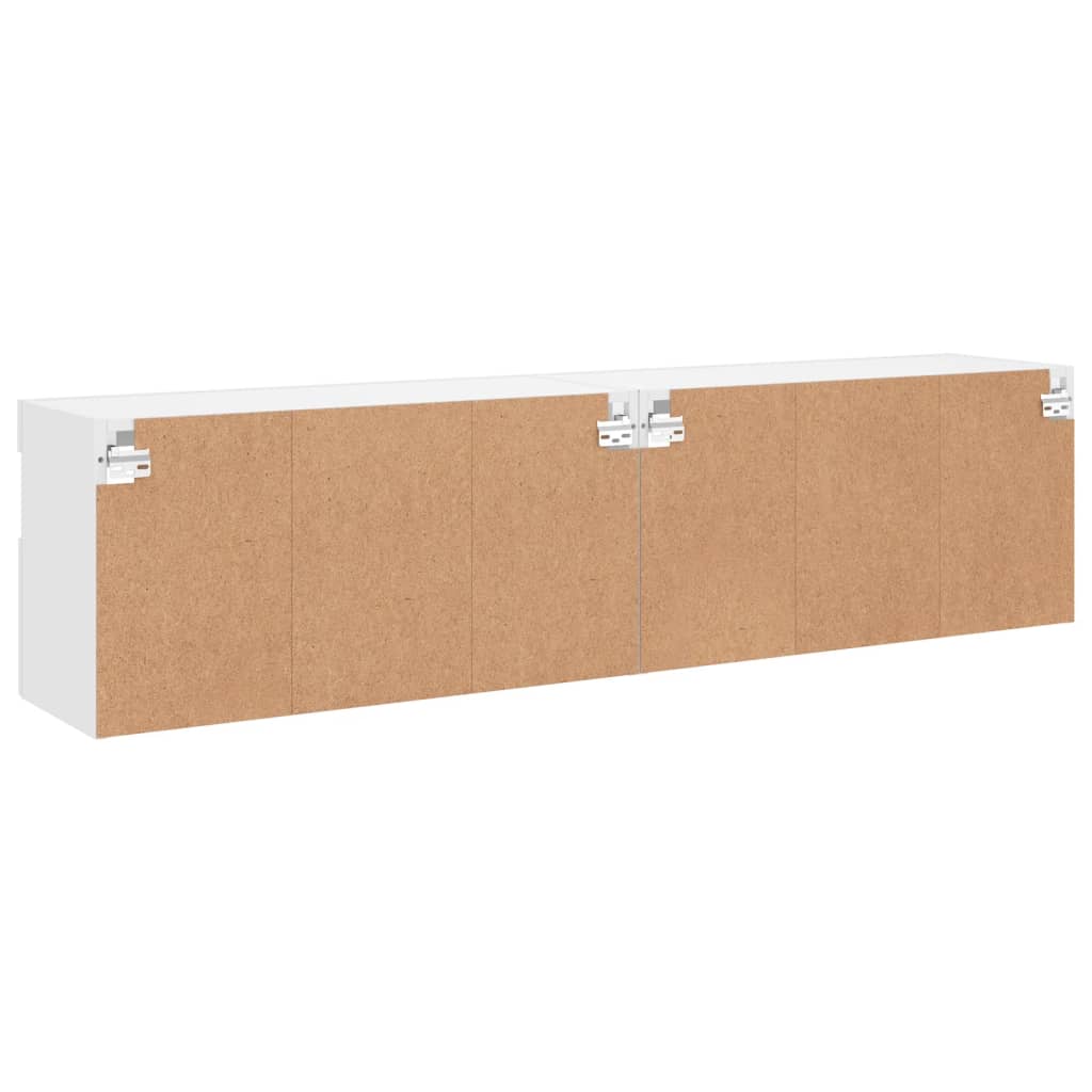 Nástěnné Tv Skříňky S Led Osvětlením 2 Ks Bílé 80 X 30 X 40 Cm