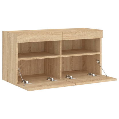 Nástěnná Tv Skříňka S Led Osvětlením Dub Sonoma 80 X 30 X 40 Cm