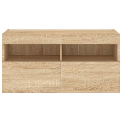 Nástěnná Tv Skříňka S Led Osvětlením Dub Sonoma 80 X 30 X 40 Cm
