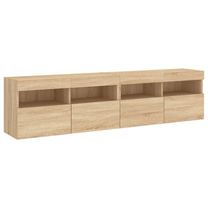 Nástěnné Tv Skříňky S Led Osvětlením 2 Ks Dub Sonoma 80X30X40Cm