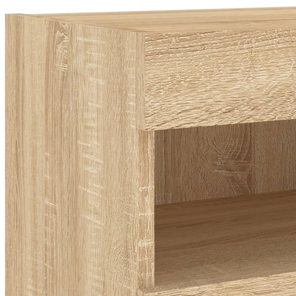 Nástěnné Tv Skříňky S Led Osvětlením 2 Ks Dub Sonoma 80X30X40Cm