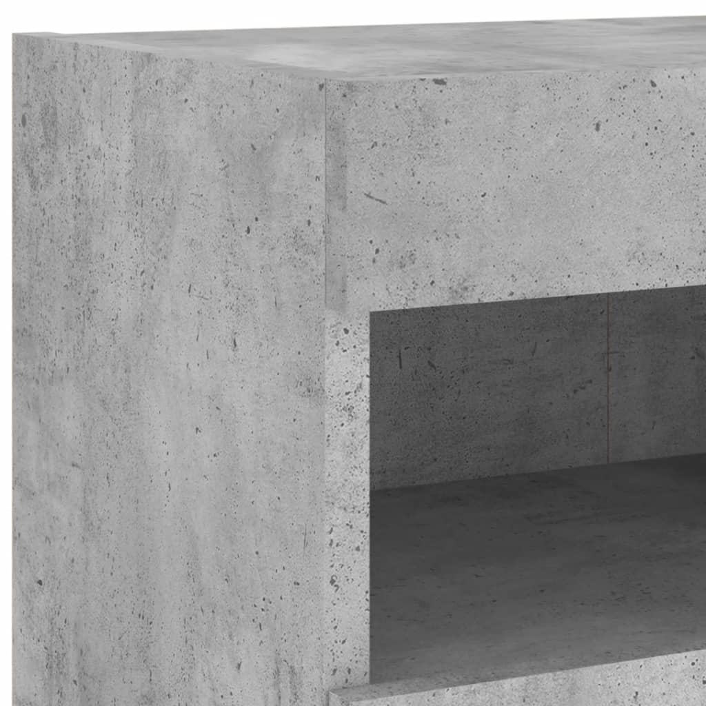 Nástěnná Tv Skříňka S Led Osvětlením Betonově Šedá 80X30X40 Cm