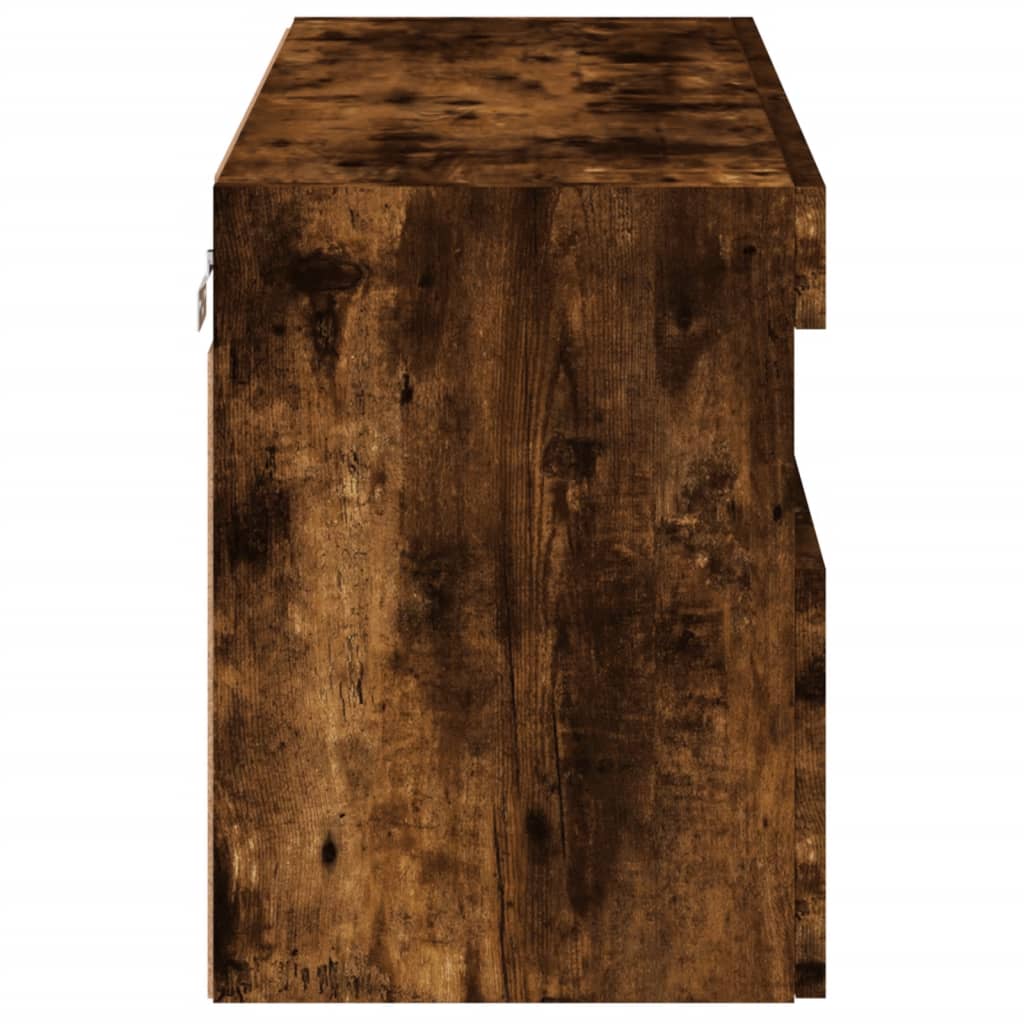 Nástěnná Tv Skříňka S Led Osvětlením Kouřový Dub 80X30X40 Cm