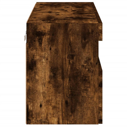 Nástěnná Tv Skříňka S Led Osvětlením Kouřový Dub 80X30X40 Cm