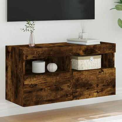 Nástěnné Tv Skříňky S Led Osvětlením 2 Ks 80X30X40 Cm
