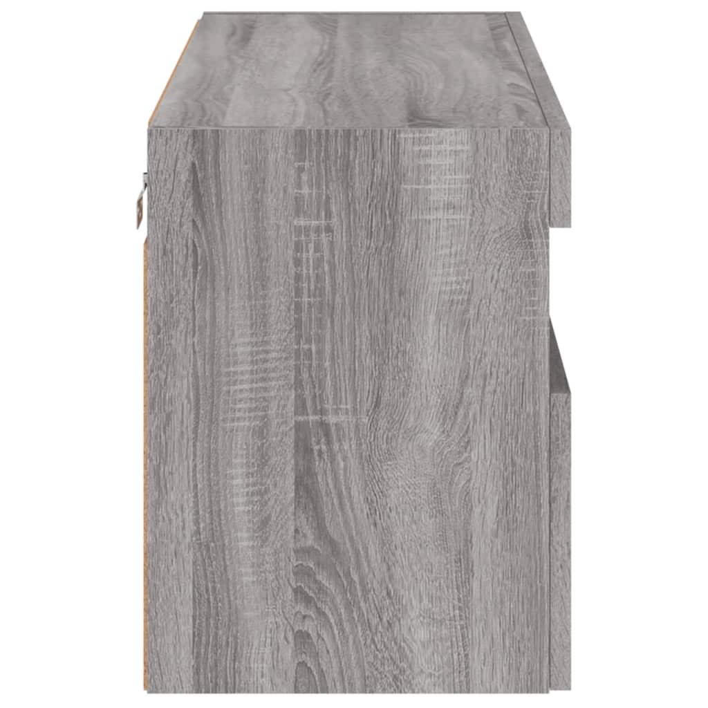 Nástěnná Tv Skříňka S Led Osvětlením Šedá Sonoma 80X30X40 Cm