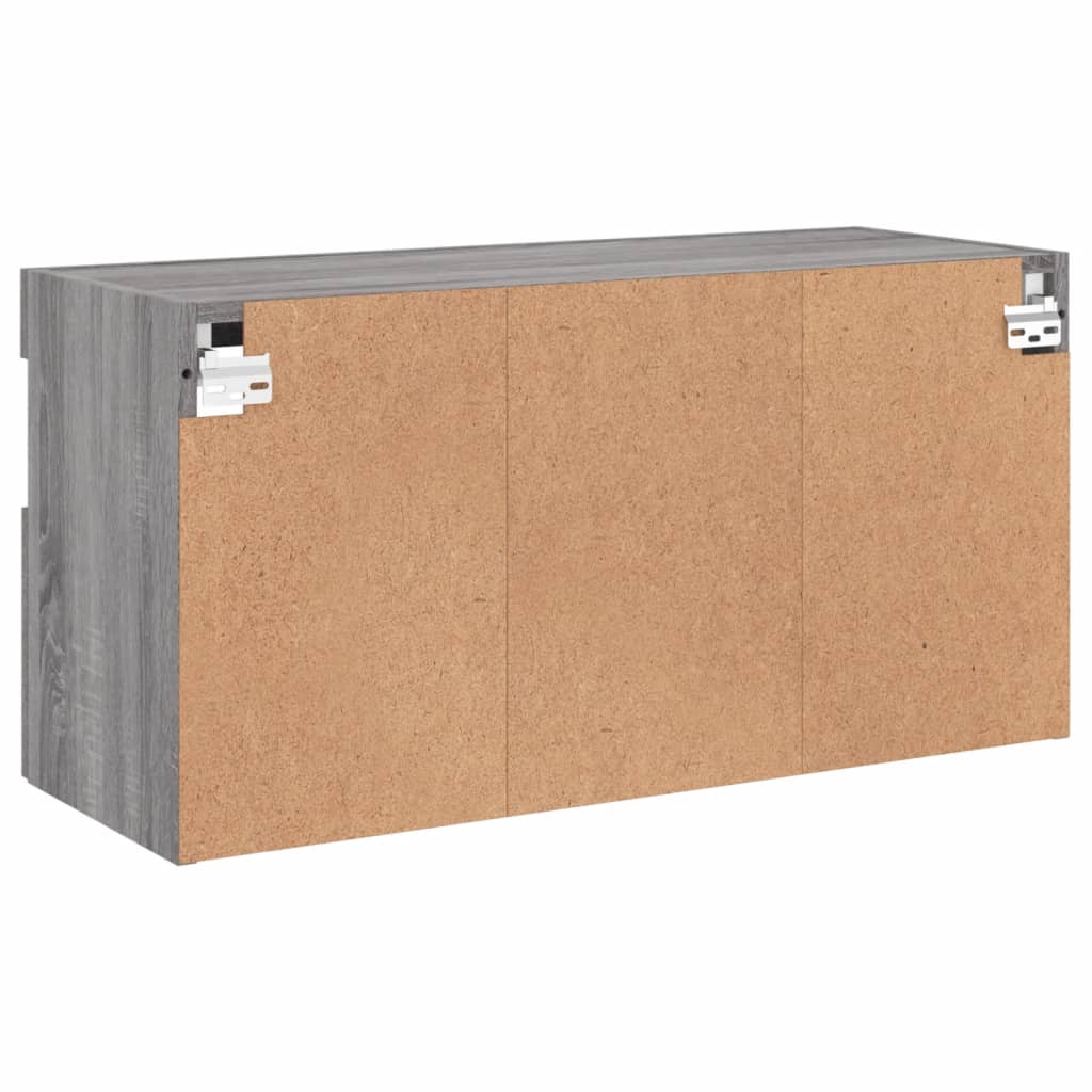 Nástěnná Tv Skříňka S Led Osvětlením Šedá Sonoma 80X30X40 Cm