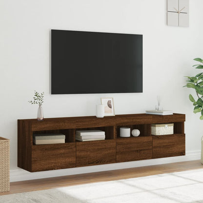 Nástěnné Tv Skříňky S Led Osvětlením 2 Ks 80X30X40 Cm