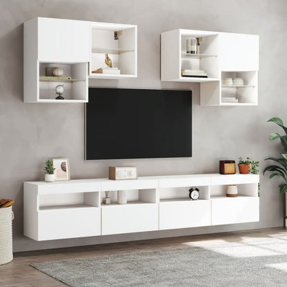 Nástěnná Tv Skříňka S Led Osvětlením Bílá 100 X 30 X 40 Cm