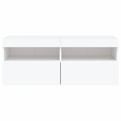 Nástěnná Tv Skříňka S Led Osvětlením Bílá 100 X 30 X 40 Cm