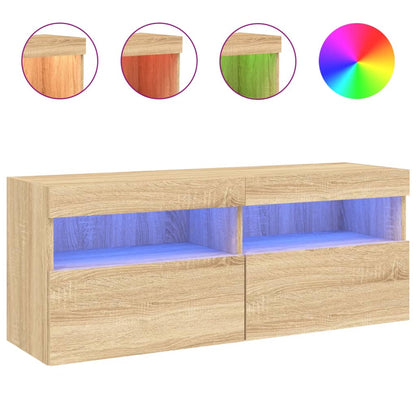 Nástěnná Tv Skříňka S Led Osvětlením Dub Sonoma 100X30X40 Cm