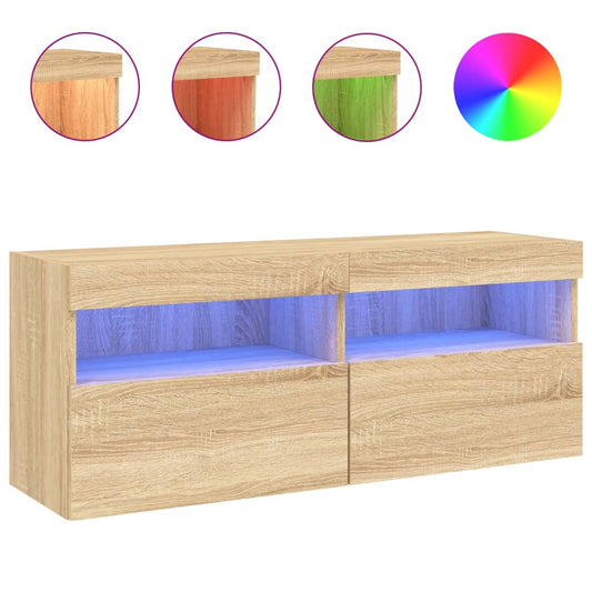 Nástěnná Tv Skříňka S Led Osvětlením Dub Sonoma 100X30X40 Cm