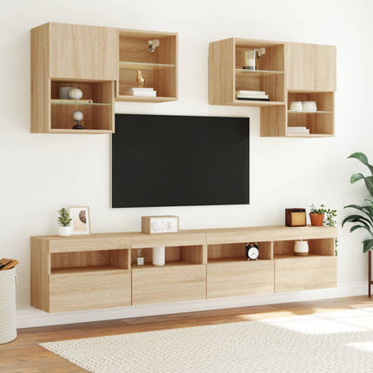 Nástěnná Tv Skříňka S Led Osvětlením Dub Sonoma 100X30X40 Cm