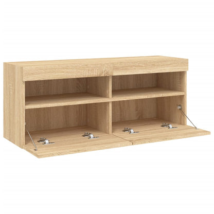 Nástěnná Tv Skříňka S Led Osvětlením Dub Sonoma 100X30X40 Cm