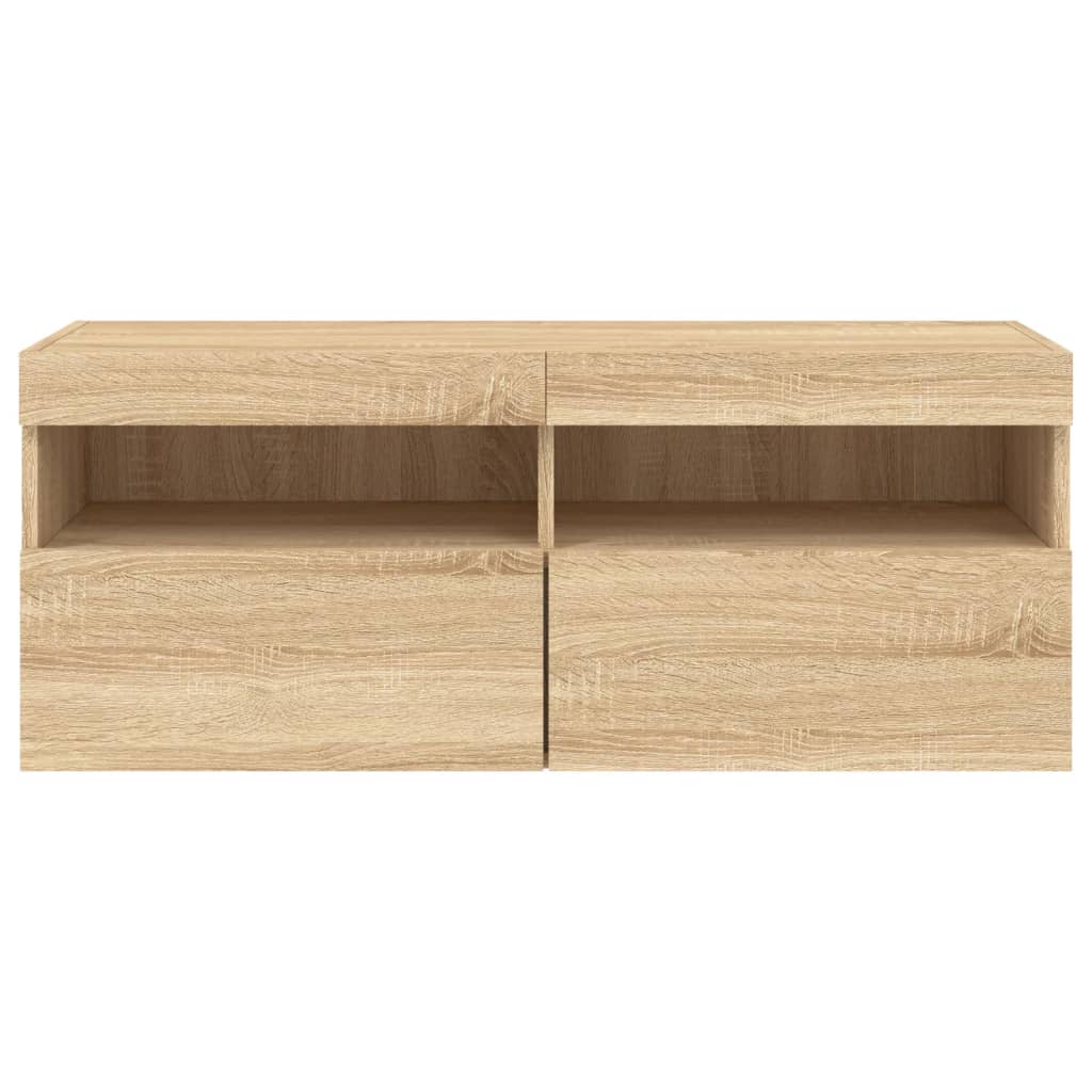 Nástěnná Tv Skříňka S Led Osvětlením Dub Sonoma 100X30X40 Cm