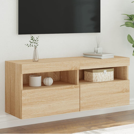 Nástěnná Tv Skříňka S Led Osvětlením Dub Sonoma 100X30X40 Cm