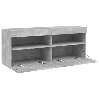 Nástěnná Tv Skříňka S Led Osvětlením Betonově Šedá 100X30X40 Cm