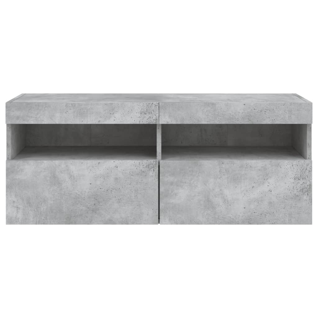 Nástěnná Tv Skříňka S Led Osvětlením Betonově Šedá 100X30X40 Cm