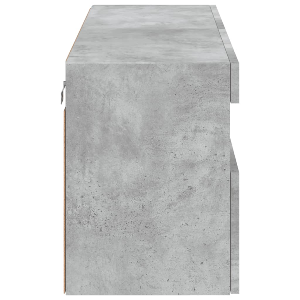 Nástěnná Tv Skříňka S Led Osvětlením Betonově Šedá 100X30X40 Cm