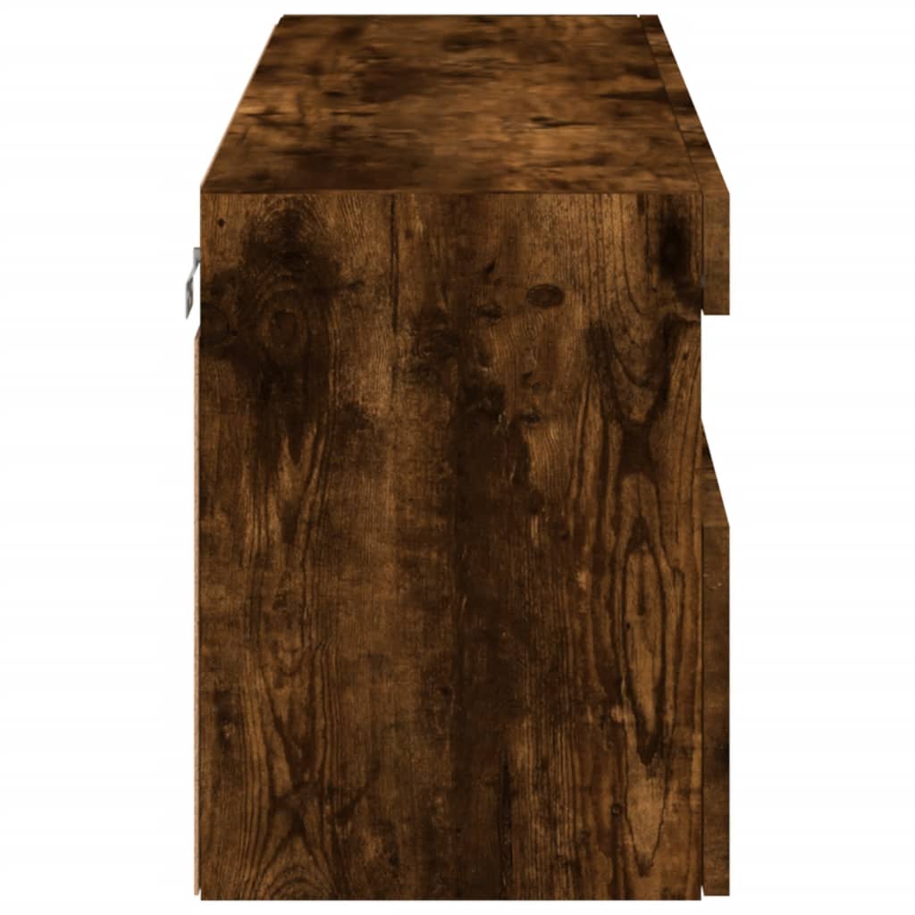 Nástěnná Tv Skříňka S Led Osvětlením Kouřový Dub 100X30X40 Cm