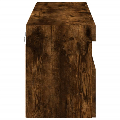 Nástěnná Tv Skříňka S Led Osvětlením Kouřový Dub 100X30X40 Cm