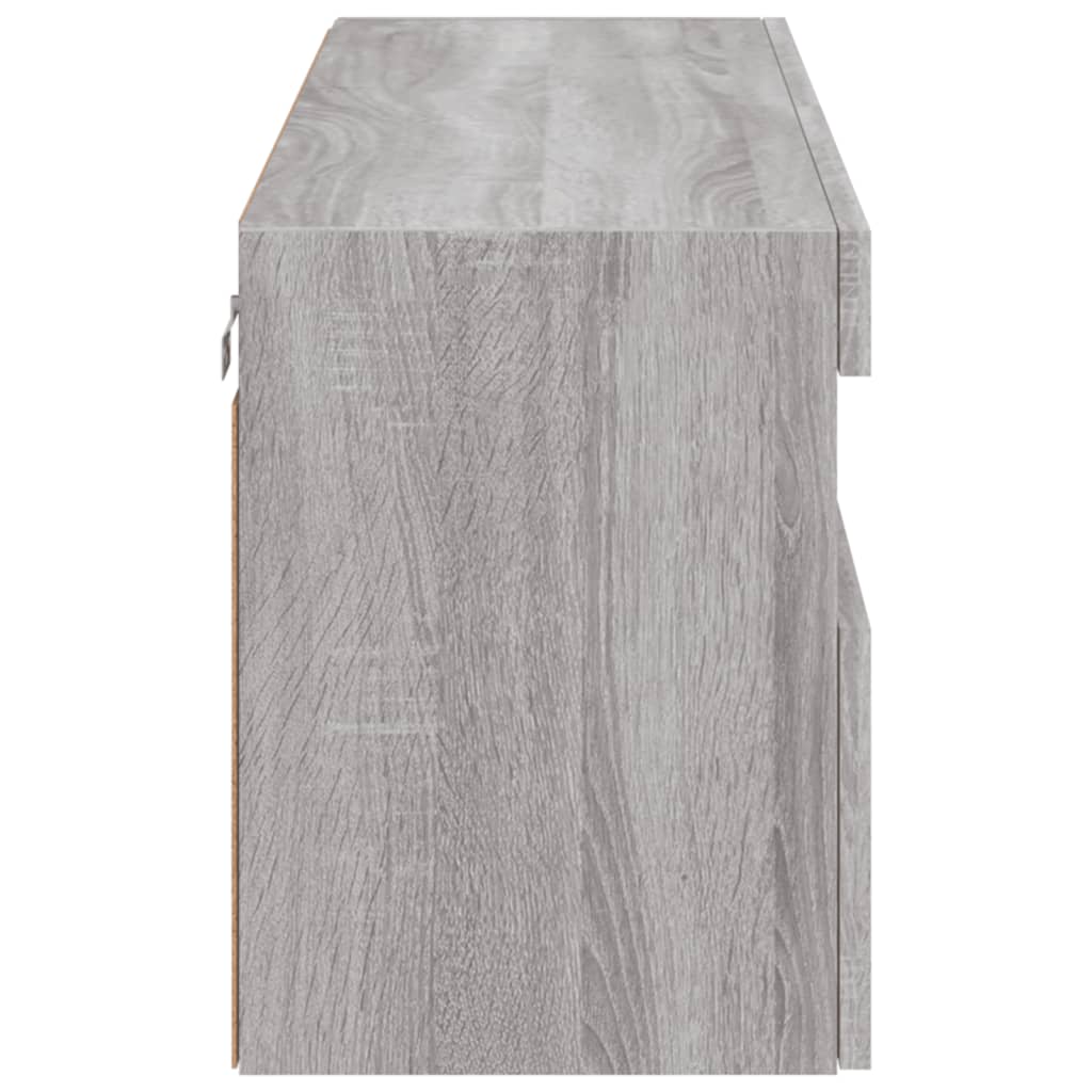 Nástěnná Tv Skříňka S Led Osvětlením Šedá Sonoma 100X30X40 Cm