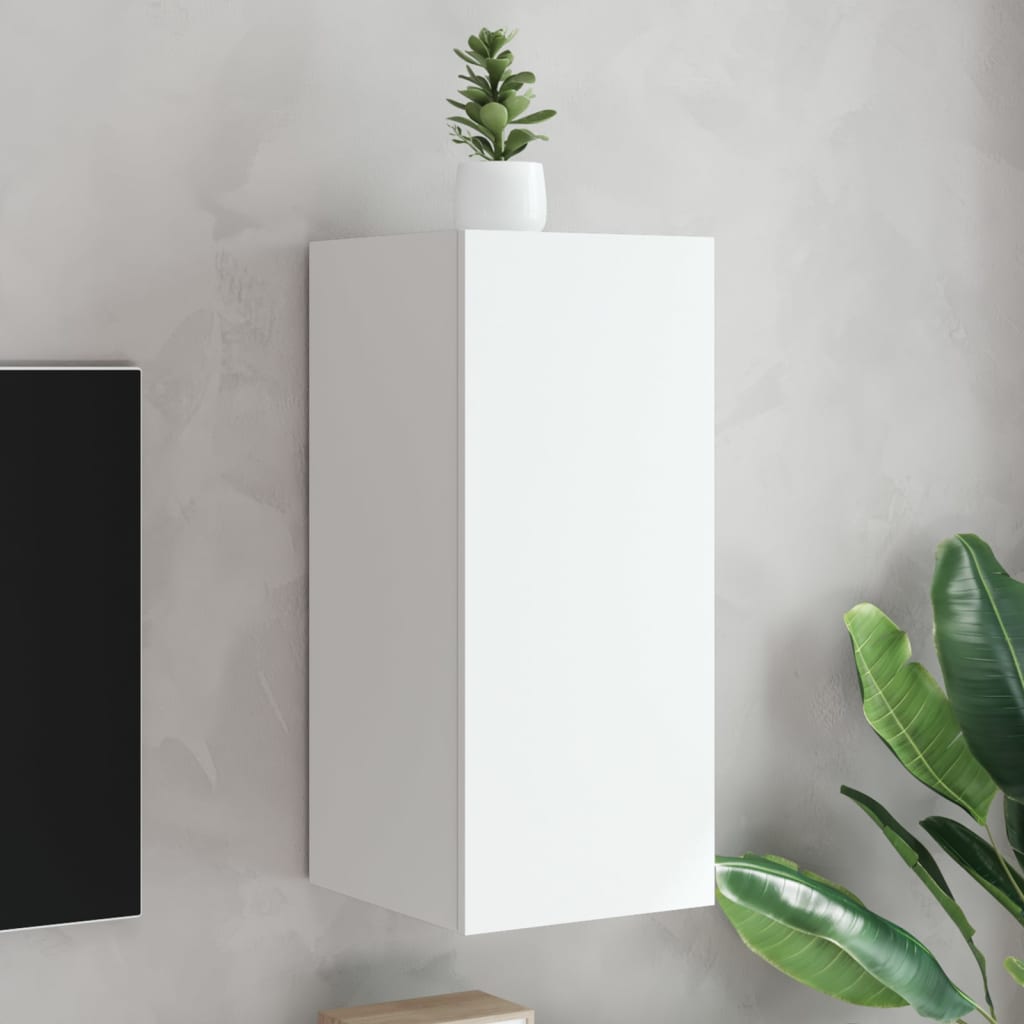Nástěnná Tv Skříňka S Led Osvětlením Betonově Šedá