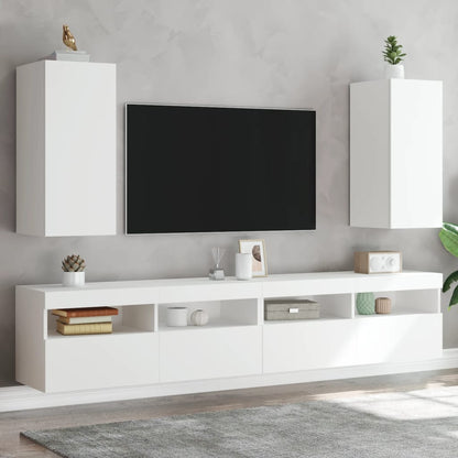 Nástěnná Tv Skříňka S Led Osvětlením Betonově Šedá