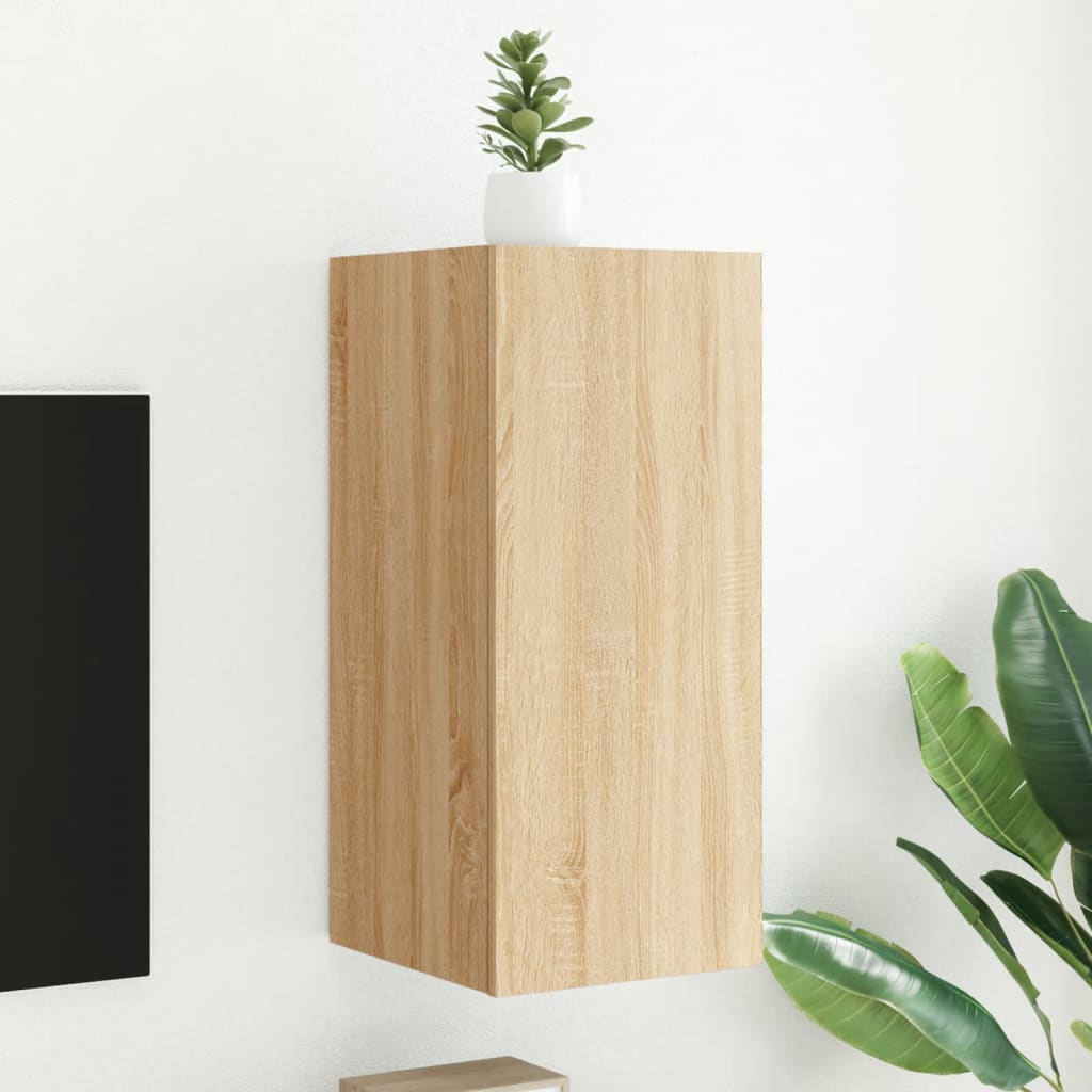 Nástěnná Tv Skříňka S Led Osvětlením Betonově Šedá