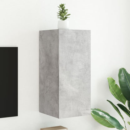 Nástěnná Tv Skříňka S Led Osvětlením Betonově Šedá
