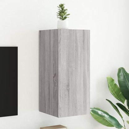 Nástěnná Tv Skříňka S Led Osvětlením Betonově Šedá