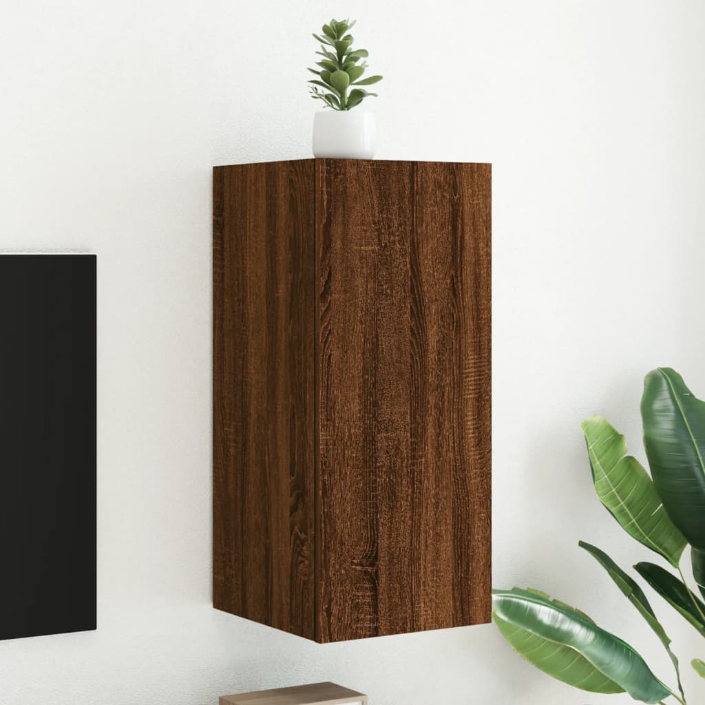 Nástěnná Tv Skříňka S Led Osvětlením Betonově Šedá