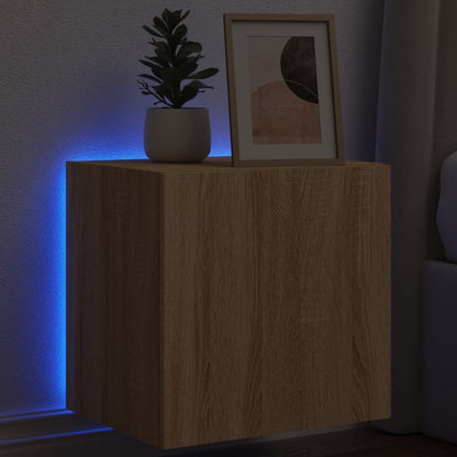 Nástěnná Tv Skříňka S Led Osvětlením Betonově Šedá