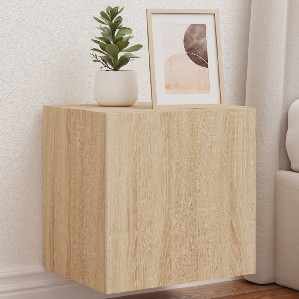 Nástěnná Tv Skříňka S Led Osvětlením Betonově Šedá