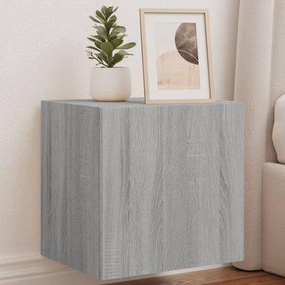 Nástěnná Tv Skříňka S Led Osvětlením Betonově Šedá