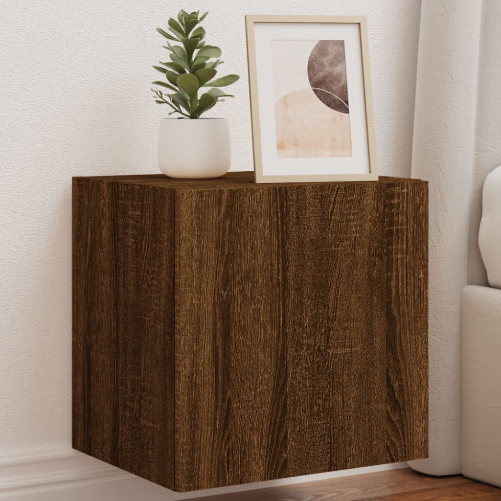 Nástěnná Tv Skříňka S Led Osvětlením Betonově Šedá