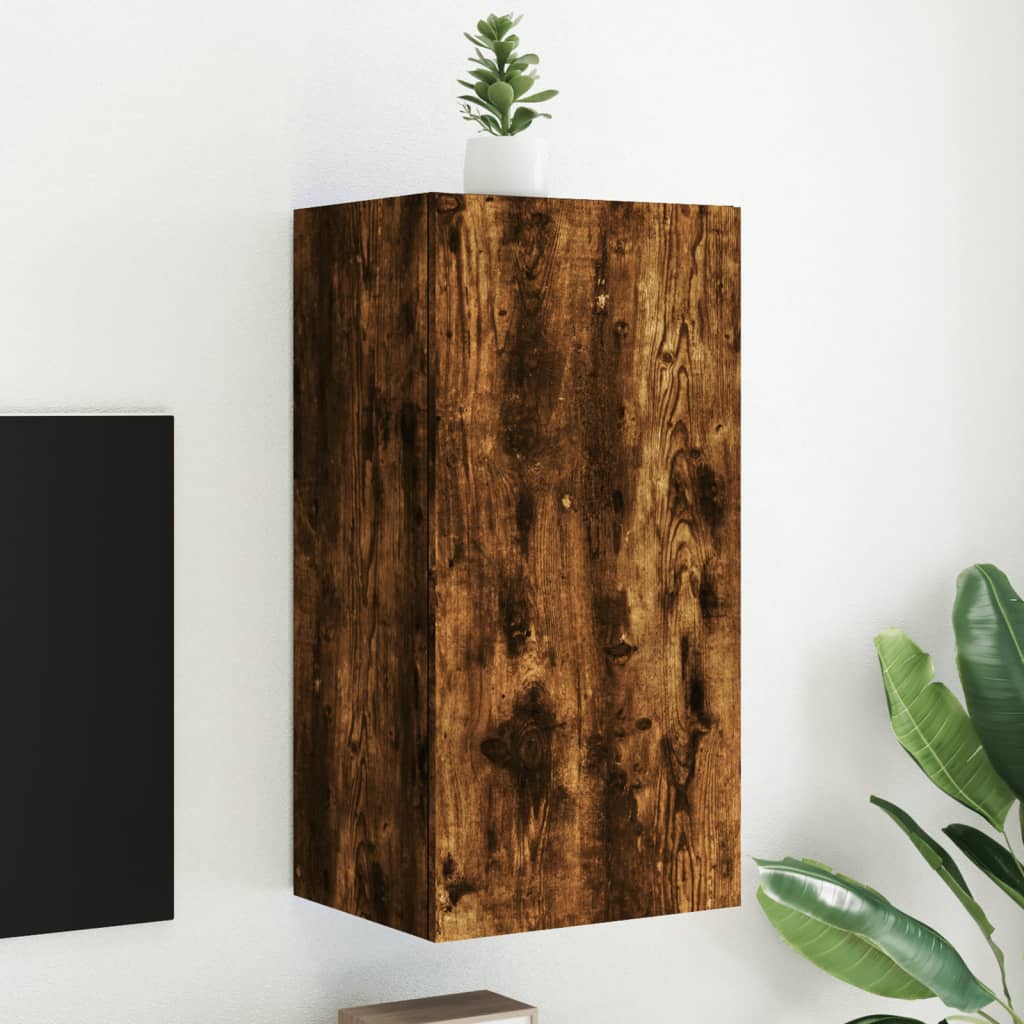 Nástěnná Tv Skříňka S Led Osvětlením Betonově Šedá