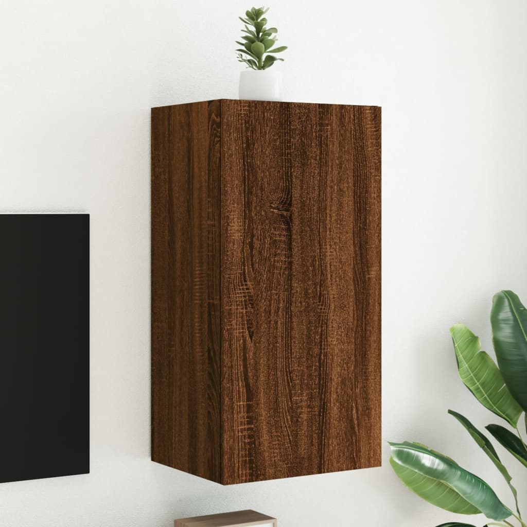 Nástěnná Tv Skříňka S Led Osvětlením Betonově Šedá