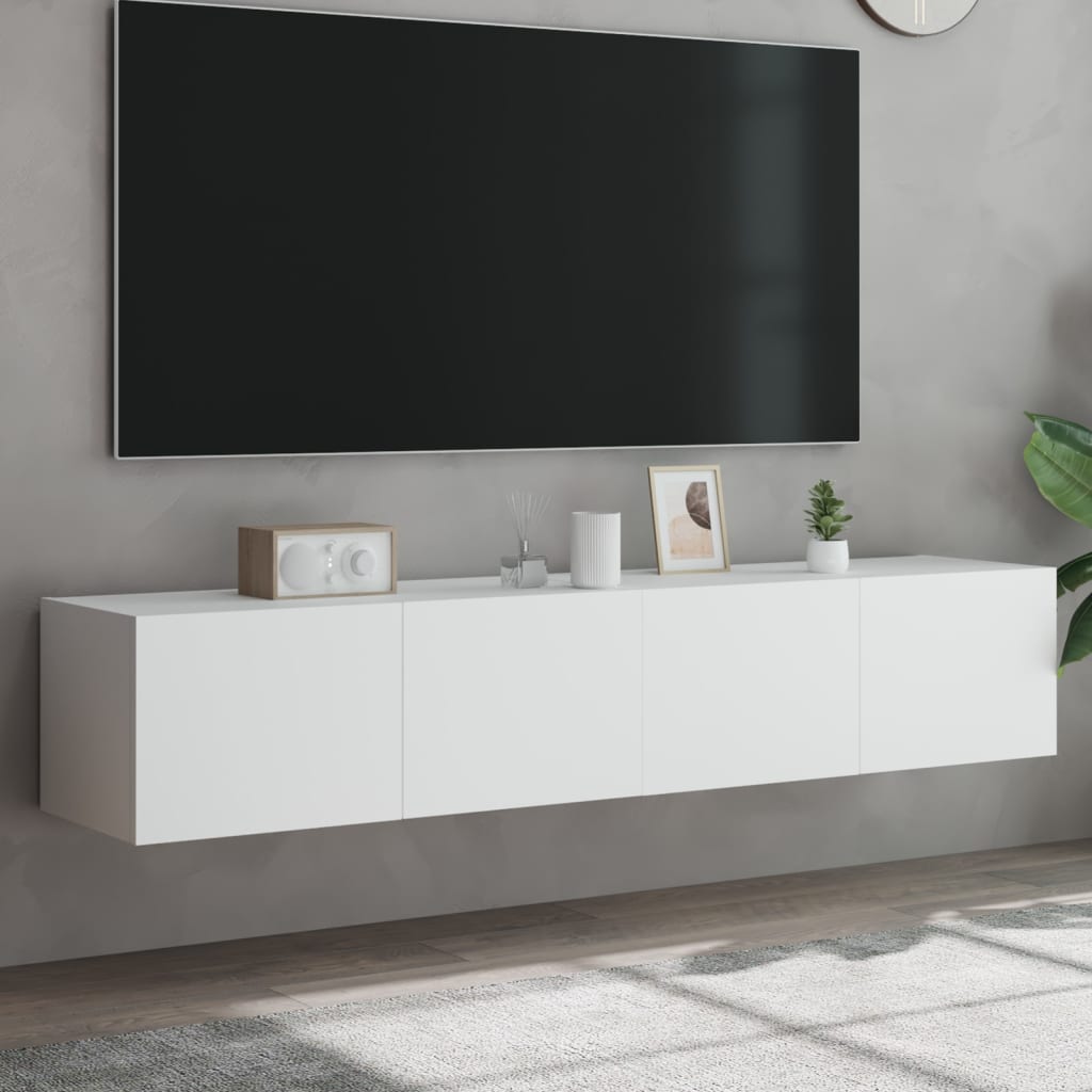 Nástěnná Tv Skříňka S Led Osvětlením Betonově Šedá