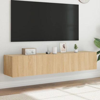 Nástěnná Tv Skříňka S Led Osvětlením Betonově Šedá