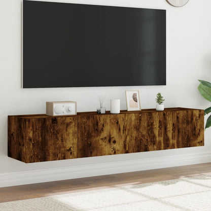 Nástěnná Tv Skříňka S Led Osvětlením Betonově Šedá