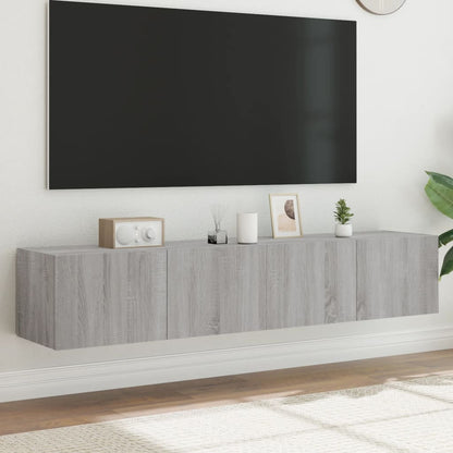 Nástěnná Tv Skříňka S Led Osvětlením Betonově Šedá