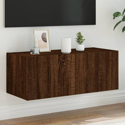 Nástěnná Tv Skříňka S Led Osvětlením Betonově Šedá