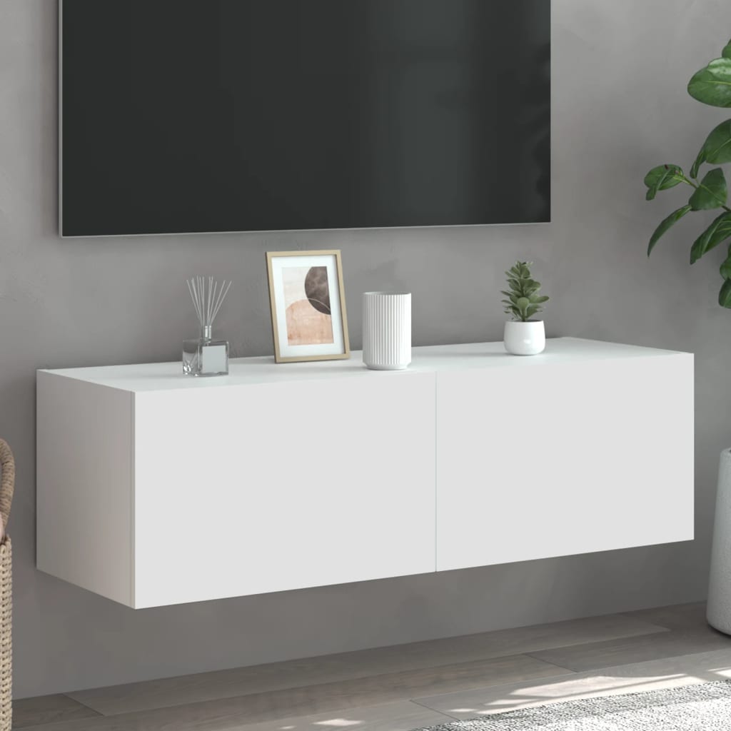 Nástěnná Tv Skříňka S Led Osvětlením Betonově Šedá