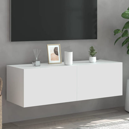 Nástěnná Tv Skříňka S Led Osvětlením Betonově Šedá