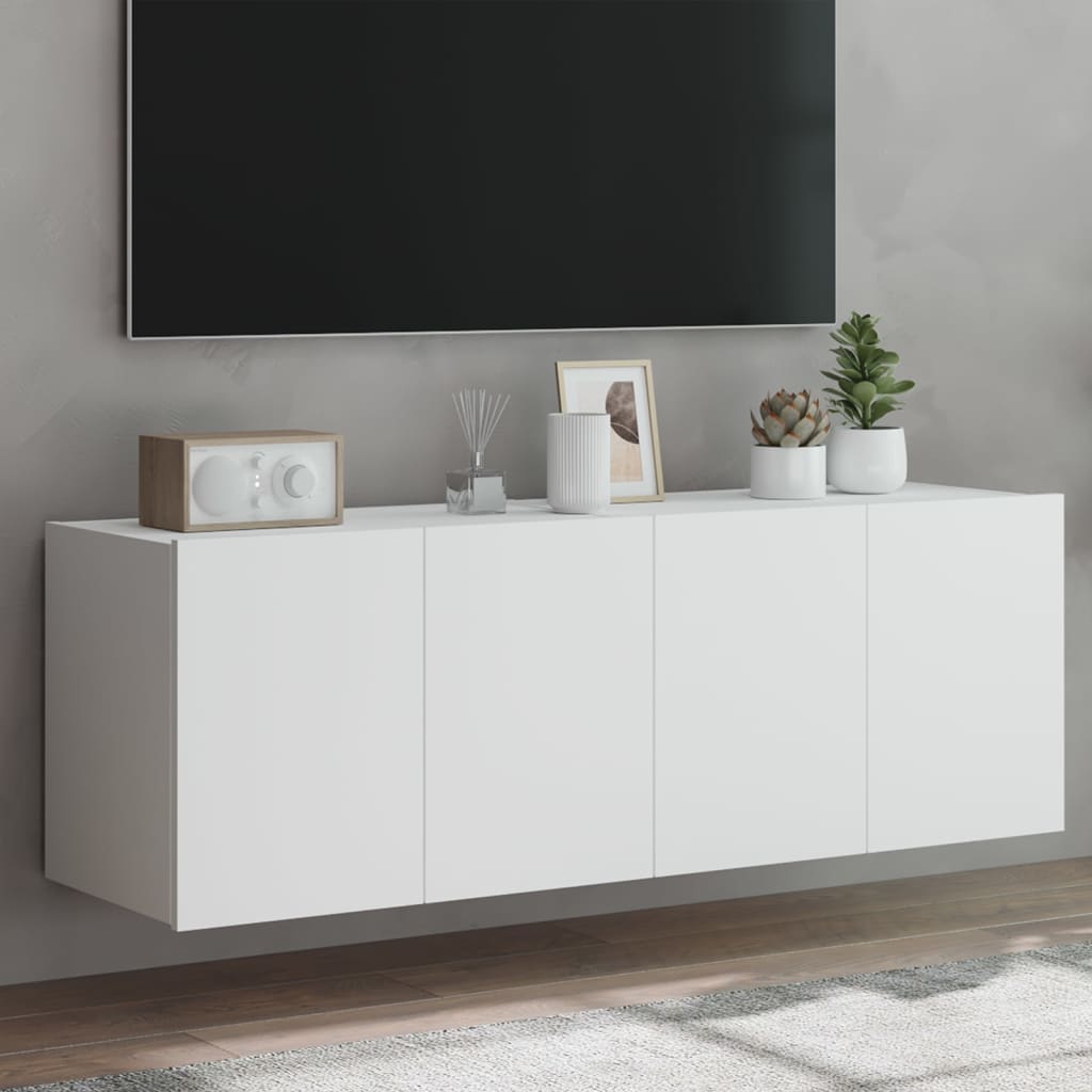 Nástěnná Tv Skříňka S Led Osvětlením Betonově Šedá