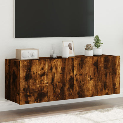 Nástěnná Tv Skříňka S Led Osvětlením Betonově Šedá