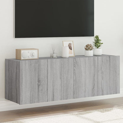 Nástěnná Tv Skříňka S Led Osvětlením Betonově Šedá